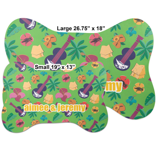 Luau Party Bone Shaped Mat Comparison