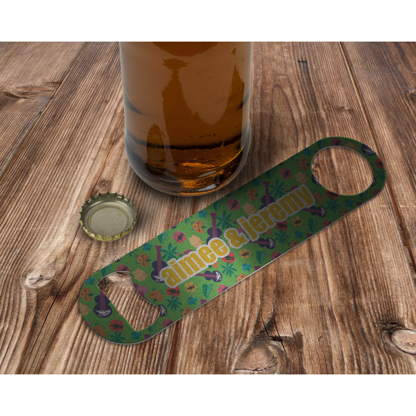 Luau Party Bottle Opener - In Use