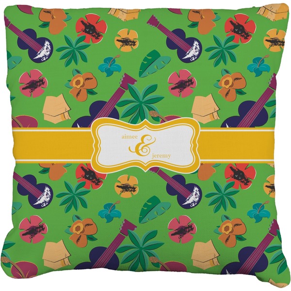 Custom Luau Party Faux-Linen Throw Pillow 20" (Personalized)