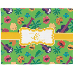 Luau Party Woven Fabric Placemat - Twill w/ Couple's Names
