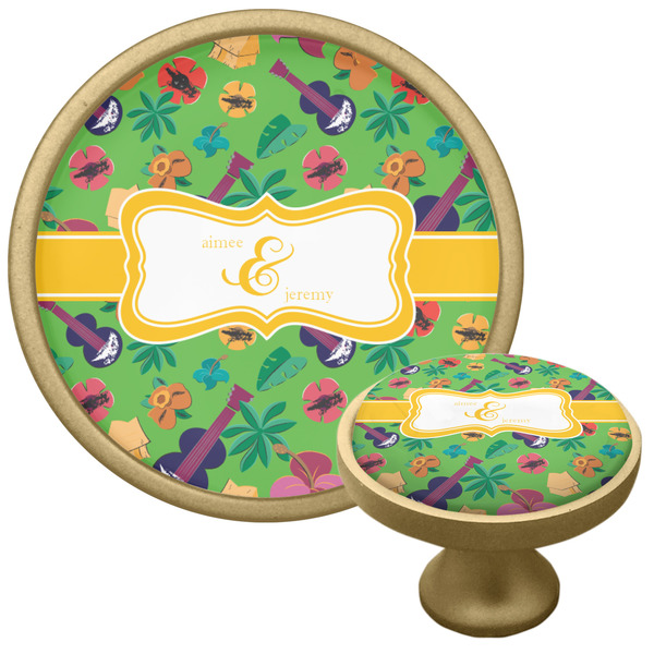 Custom Luau Party Cabinet Knob - Gold (Personalized)
