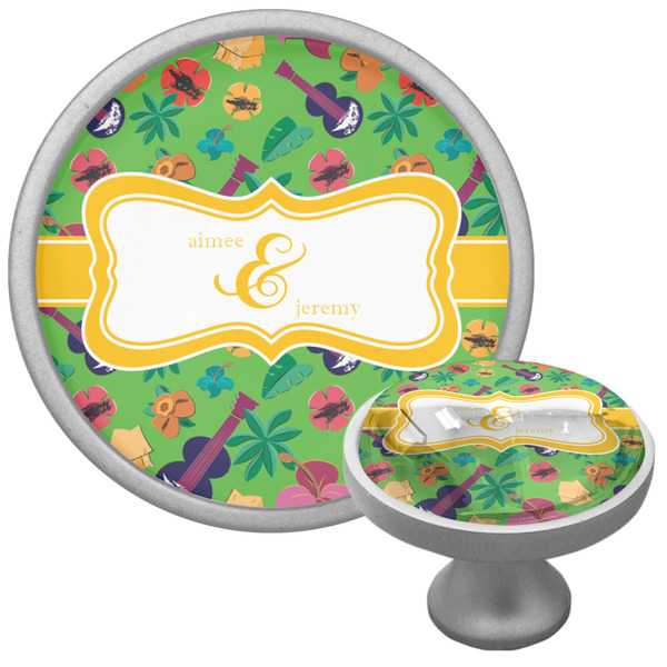 Custom Luau Party Cabinet Knob (Silver) (Personalized)