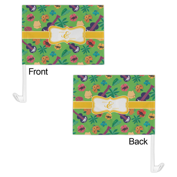 Luau Party Car Flag - 11" x 8" - Front & Back View