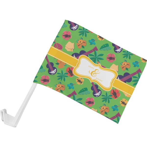 Custom Luau Party Car Flag - Small w/ Couple's Names