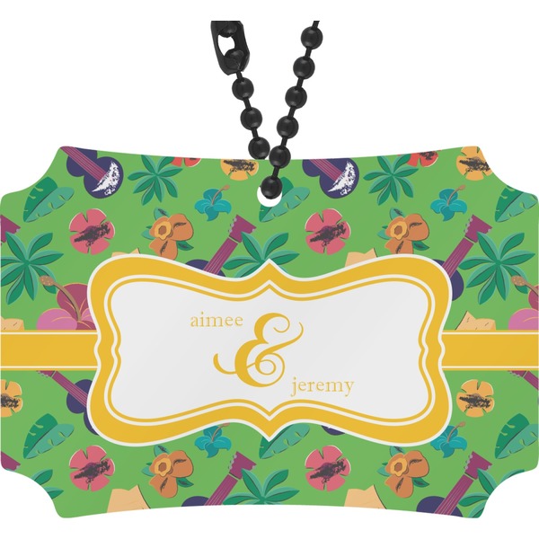 Custom Luau Party Rear View Mirror Ornament (Personalized)