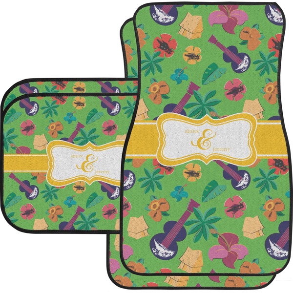 Custom Luau Party Car Floor Mats Set - 2 Front & 2 Back (Personalized)