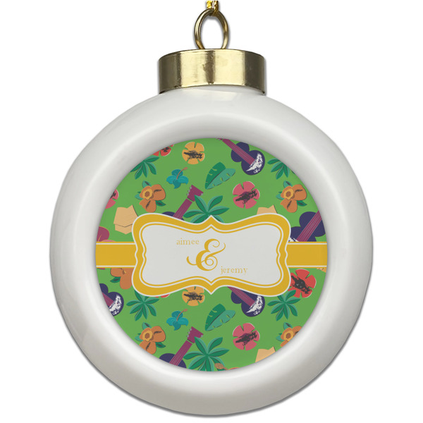 Custom Luau Party Ceramic Ball Ornament (Personalized)