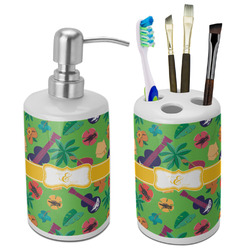 Luau Party Ceramic Bathroom Accessories Set (Personalized)
