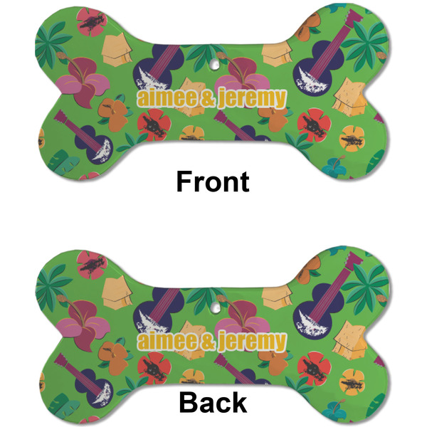 Luau Party Ceramic Flat Ornament - Bone Front & Back (APPROVAL)