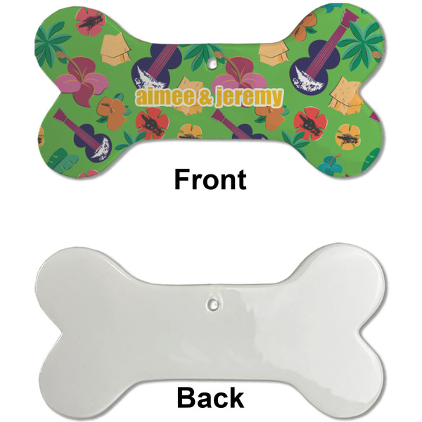 Luau Party Ceramic Flat Ornament - Bone Front & Back Single Print (APPROVAL)
