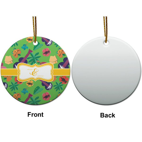 Luau Party Ceramic Flat Ornament - Circle Front & Back (APPROVAL)