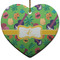 Luau Party Ceramic Flat Ornament - Heart (Front)