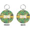 Luau Party Circle Keychain (Front + Back)