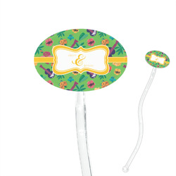 Luau Party 7" Oval Plastic Stir Sticks - Clear (Personalized)