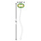 Luau Party Clear Plastic 7" Stir Stick - Oval - Dimensions