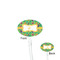 Luau Party Clear Plastic 7" Stir Stick - Oval - Front & Back