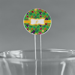 Luau Party 7" Round Plastic Stir Sticks - Clear (Personalized)
