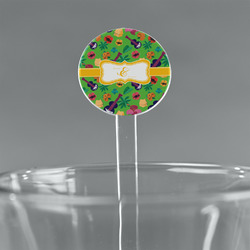 Luau Party 5.5" Round Plastic Stir Sticks - Clear (Personalized)