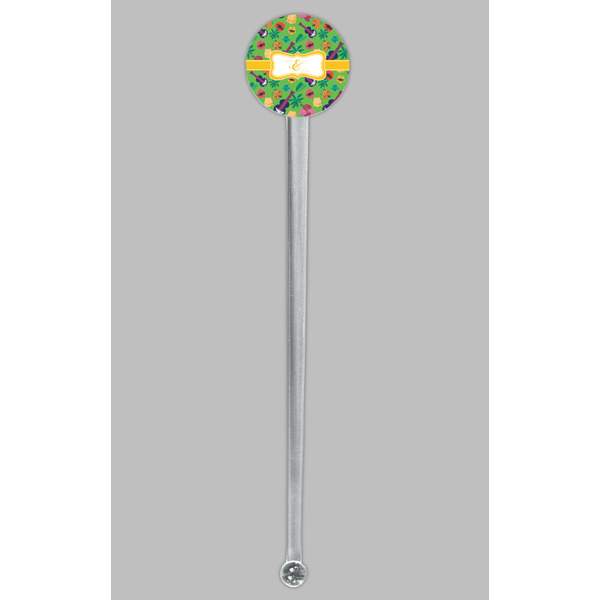 Luau Party Clear Plastic 7" Stir Stick - Round - Single Stick