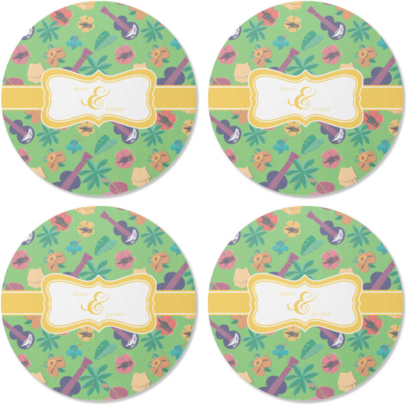 Luau Party Coaster Round Rubber Back - Apvl