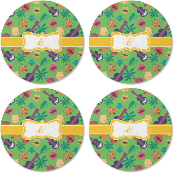 Luau Party Coaster Round Rubber Back - Apvl