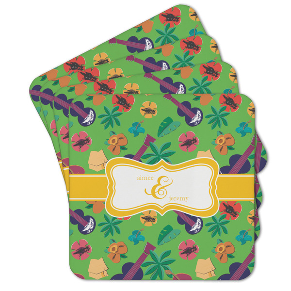 Custom Luau Party Cork Coaster - Set of 4 w/ Couple's Names