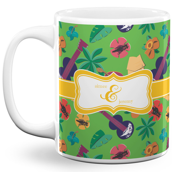 Custom Luau Party 11 Oz Coffee Mug - White (Personalized)