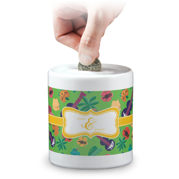 Custom Luau Party Coin Bank (Personalized)
