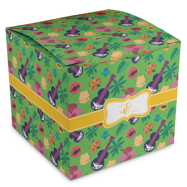 Custom Luau Party Cube Favor Gift Boxes (Personalized)