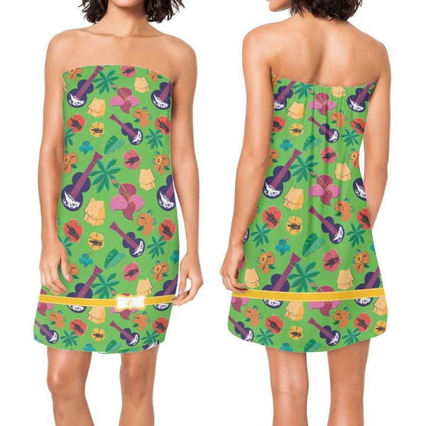 Luau Party Custom Bath Wrap - Front & Back View