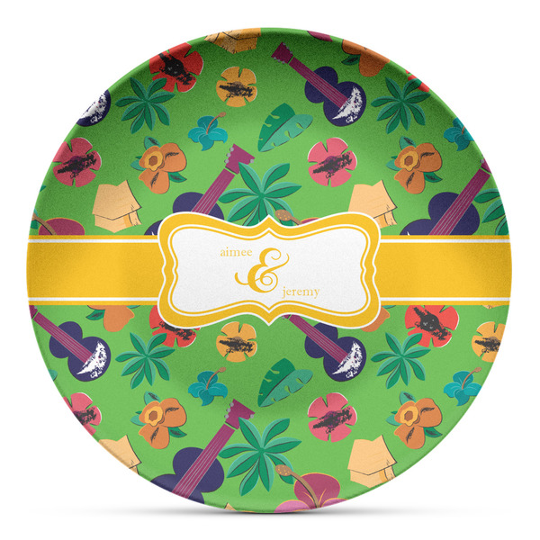 Custom Luau Party Microwave Safe Plastic Plate - Composite Polymer (Personalized)