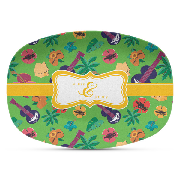 Custom Luau Party Plastic Platter - Microwave & Oven Safe Composite Polymer (Personalized)