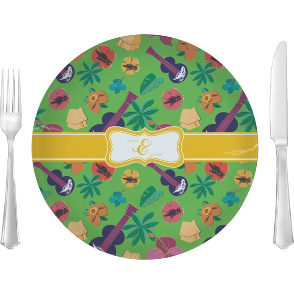 Custom Luau Party 10" Glass Lunch / Dinner Plates - Single or Set (Personalized)