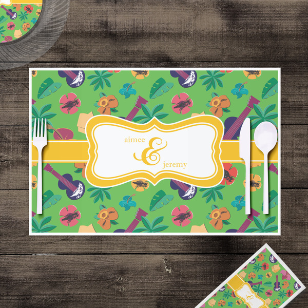 Luau Party Disposable Paper Placemat - In Context