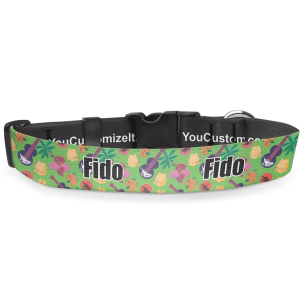 Custom Luau Party Deluxe Dog Collar - Extra Large (16" to 27") (Personalized)