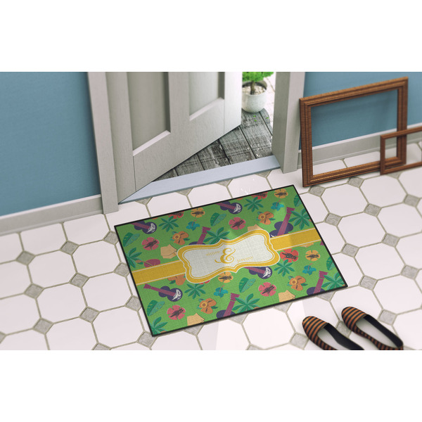 Luau Party Door Mat Lifestyle
