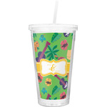 Luau Party Double Wall Tumbler with Straw (Personalized)