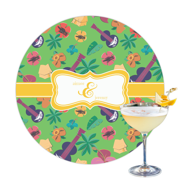 Custom Luau Party Printed Drink Topper - 3.25" (Personalized)