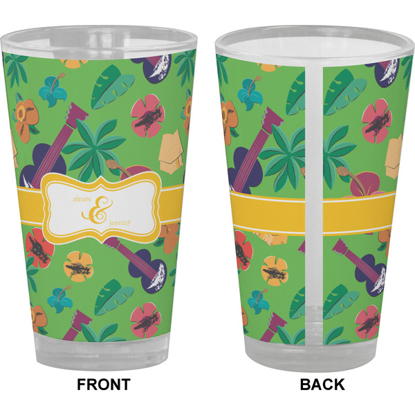Luau Party Pint Glass - Full Color - Front & Back Views