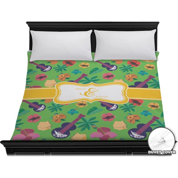 Custom Luau Party Duvet Cover - King (Personalized)