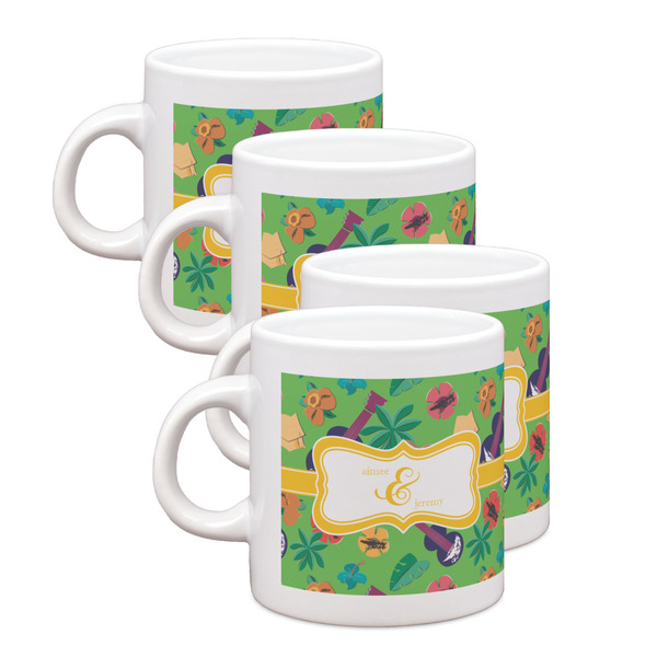 Custom Luau Party Single Shot Espresso Cups - Set of 4 (Personalized)