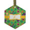 Luau Party Flat Glass Ornament - Hexagon w/ Couple's Names