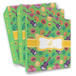 Luau Party 3 Ring Binder - Full Wrap (Personalized)