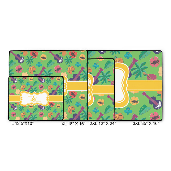 Luau Party Gaming Mats - SIZE CHART