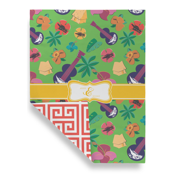 Luau Party Garden Flags - Large - Double Sided - FRONT FOLDED