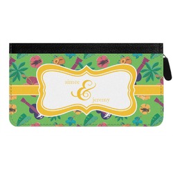 Luau Party Genuine Leather Ladies Zippered Wallet (Personalized)
