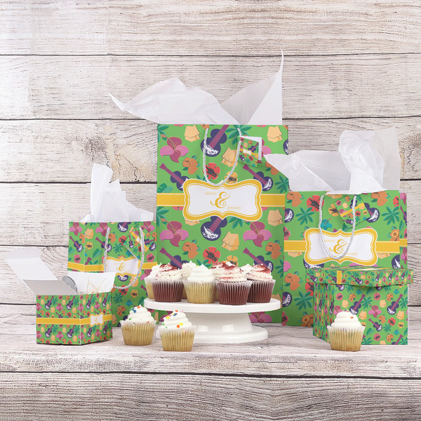 Luau Party Gift Bags - In Context
