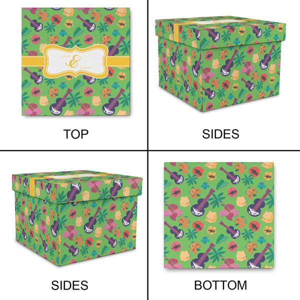 Luau Party Gift Boxes with Lid - Canvas Wrapped - Large - Approval