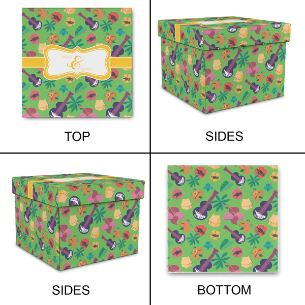 Luau Party Gift Boxes with Lid - Canvas Wrapped - Medium - Approval