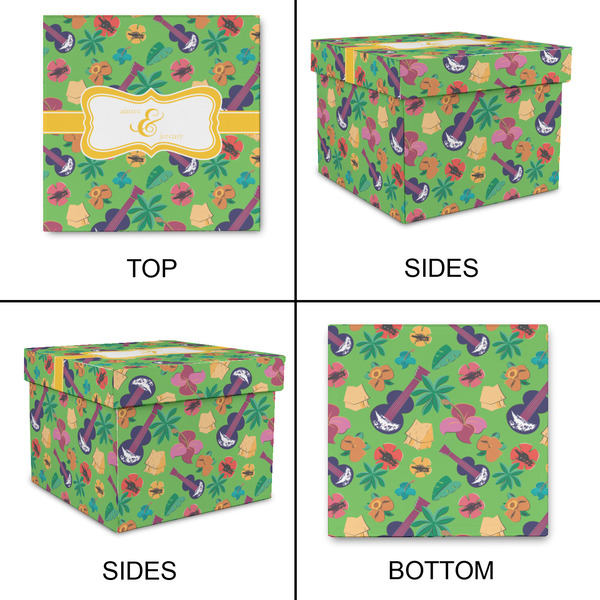 Luau Party Gift Boxes with Lid - Canvas Wrapped - Small - Approval